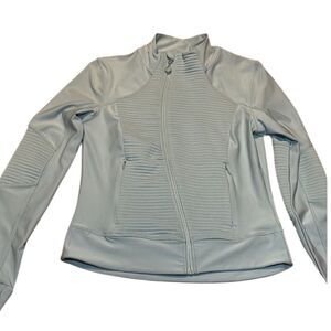 Mondetta Active Jacket, off center zipper, side zip track, grey